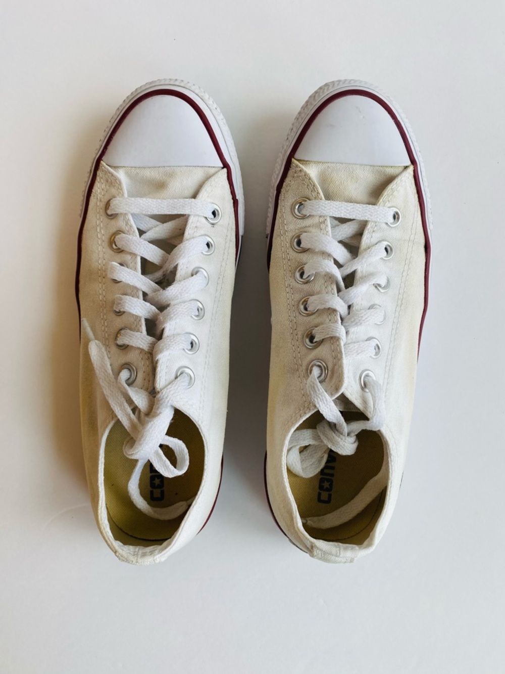 Converse White Low-Top Canvas Sneakers